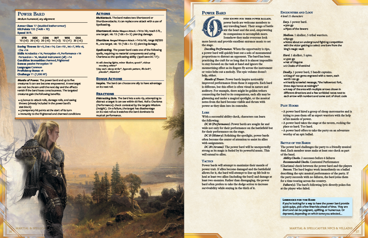 Martial & Spellcaster NPCs & Villains