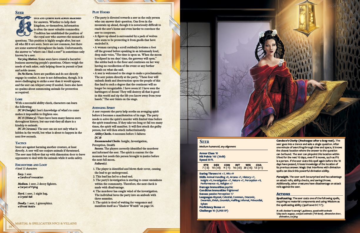 Martial & Spellcaster NPCs & Villains