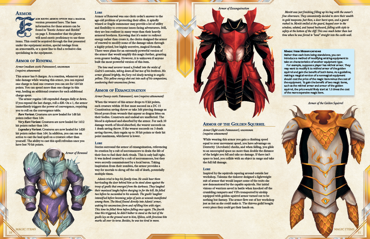 dnd 5e gear Magic Items and Exotic Equipment